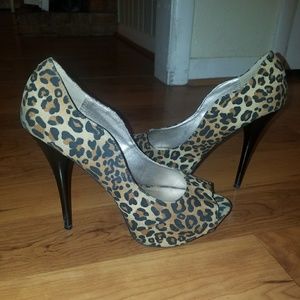 Qupid leopard print high heels